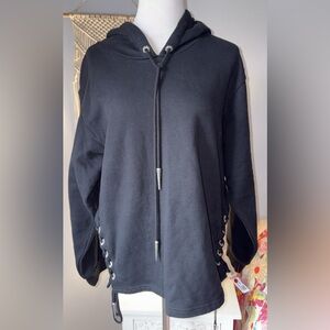 The Kooples Sport black lace up hoodie size 2- Small